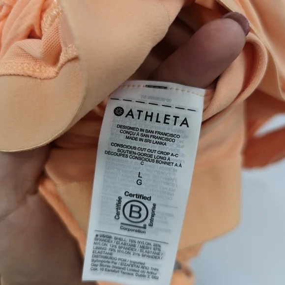 NWT ATHLETA Conscious Cut Out Crop Bra Top (A-C) - Picture 10 of 12